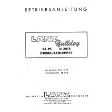 Lanz Bulldog D 2416 Operators Manual